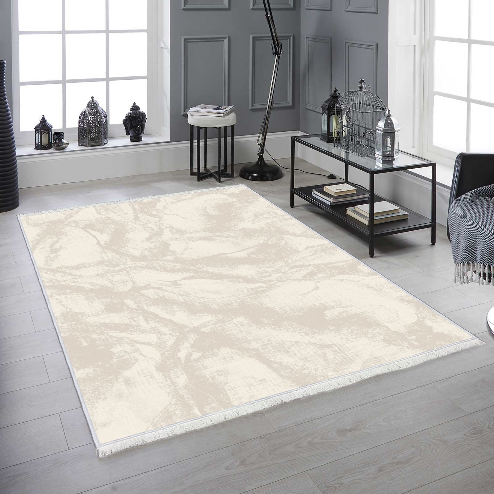 Waschbare Teppiche in Beige bei BAMBUSHOME I verschiedene Größen fürs Wohnzimmer, Kinderzimmer. Schlafzimmer – BambusHome