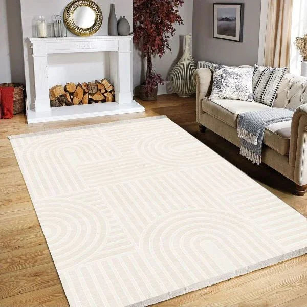 Boho Teppich Beige 722 – Waschbar & Weich