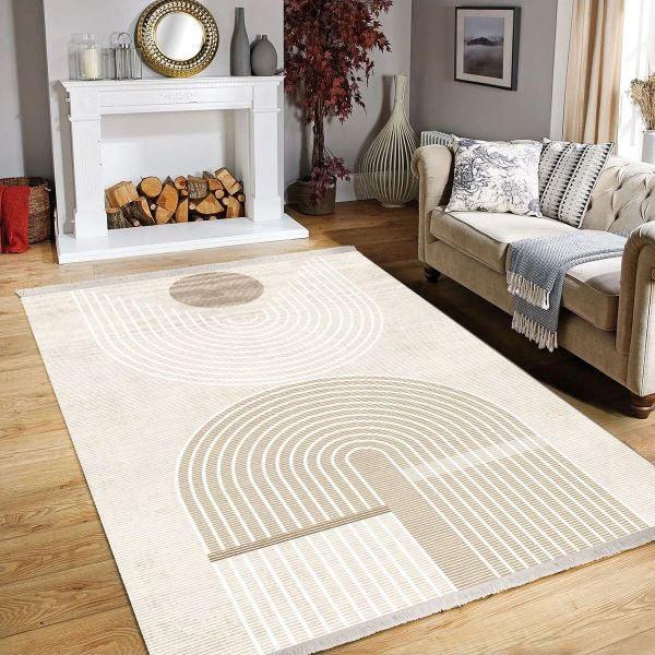 Boho Teppich Beige 654 – Waschbar & Weich