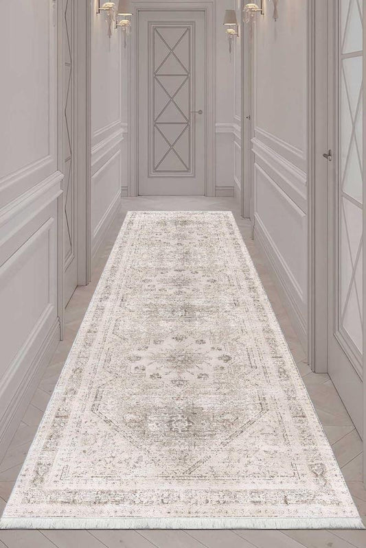 Waschbarer Vintage Teppich Beige 708