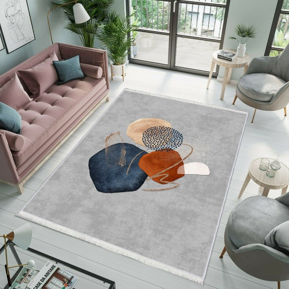 Waschbare Teppiche in Grau - BambusHome