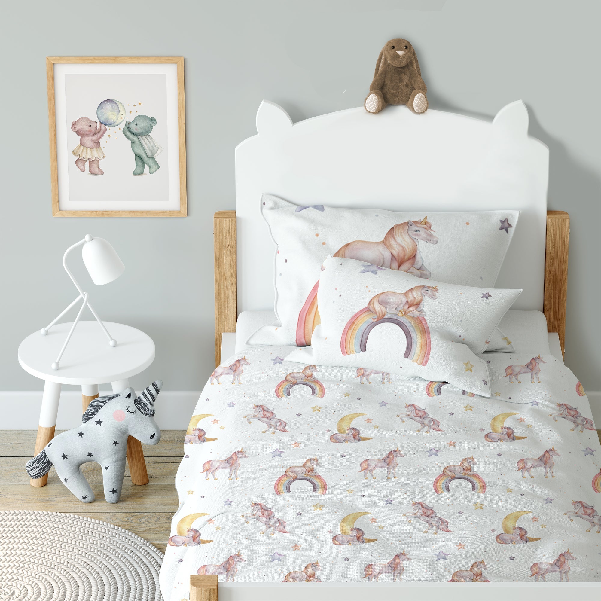 Regenbogen Einhorn Kinderbettwäsche