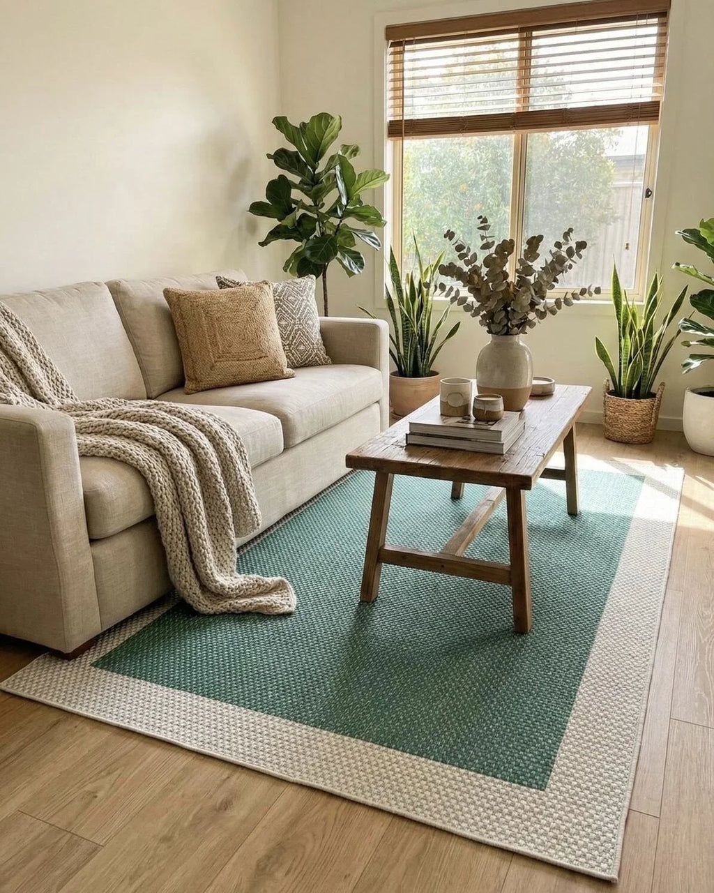 Sisal Natur Teppich Grün