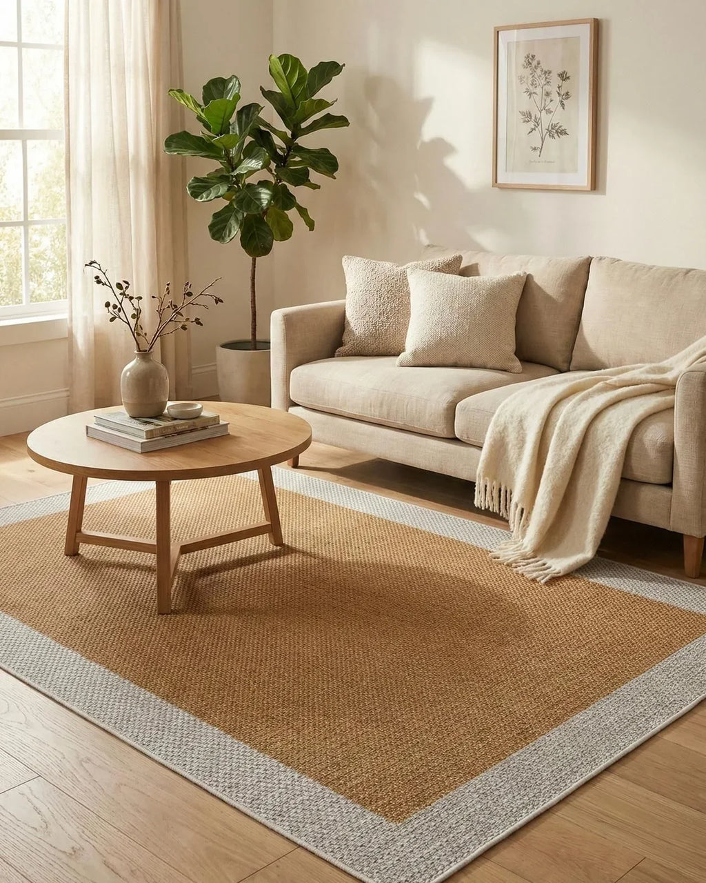 Tapis en sisal naturel moutarde