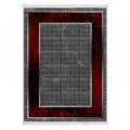Waschbarer Teppich 841 | Klassisches Muster | Rot & Grau