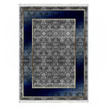 Waschbarer Teppich 842 | Klassisches Muster | Blau & Grau
