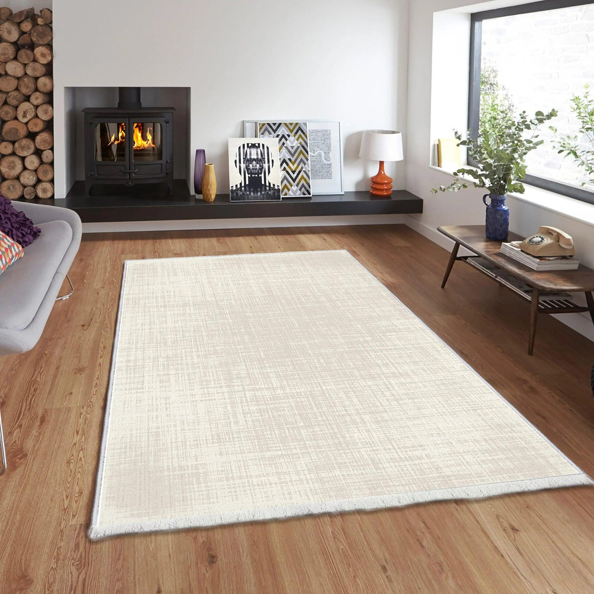 BambusHome I Hochwertige Teppiche Beige I Bambu D206
